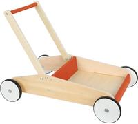 Small Foot Design Andador 12610, carrito de madera, amplia zona de carga, rojo cobre, desde 12 meses