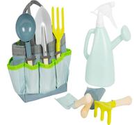 small foot Bolsa de jardinería con Herramientas de Madera y Metal, Juguete de Madera para niños desdes los 3 años, 12388
