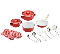 Small Foot Batería de Cocina Roja 13 Piezas (Importación USA)