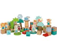 Small Foot Bloques de Madera “Jungle Friends” FSC® Motivos de Animales, 50 Piezas, Desde 1 año, 12768