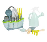 small foot Bolsa de jardinería con Herramientas de Madera y Metal, Juguete de Madera para niños desdes los 3 años, 12388