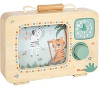 Small Foot Design Caja de música TV Safari – Madera 100% certificada, imagen giratoria desde 24 meses