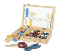 small foot Caja Workshop, Herramientas y Accesorios de Madera, niños a Partir de 3 años, 12556, Color Colorido, Small