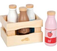 Small Foot Cajita con Bebidas lácteas Fresh, 4 Botellas y cajita de Madera, 3 años, 12820