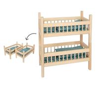 Small Foot Design Cama alta para muñecas 12822 – Madera natural 2 en 1 para niños de 3 años
