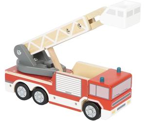 small foot Camión de Bomberos, Escalera giratoria 360°, Madera y Cesta, camión para Rescate, 2 años, 12638