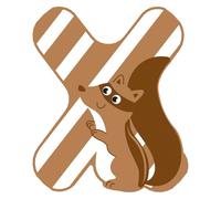 Small Foot - Carta infantil de animales de madera - X