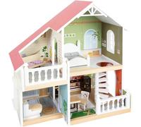 small foot Casa de muñecas Villa en Ciudad, compacta, Infantil, Madera, a Partir de 3 años, Frente Abierto y Acc, 11802