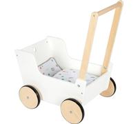 Small Foot Design Cochecito de madera Little Button, Ropa de cama reversible, Desde 3 años, Marrón