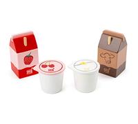 Small Foot Company-11440 Conjunto de Productos lácteos Fresh, de Madera, Roles, Tienda de Accesorios y Cocina Infantil juguetes, Multicolor (11440) , color/modelo surtido