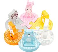 Small Foot Company-11472 Puzzle de Madera, Colorido, Amantes, Base 6 Piezas, Incl. 6 Figuras de Animales, Set de Regalo juguetes, Multicolor (11472) , color/modelo surtido
