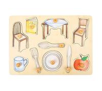 Small Foot Company-11502 Rompecabezas de Encaje Objetos cotidianos de Madera, con Diferentes Motivos detallados, a Partir de los 12 Meses juguetes, Multicolor (11502) , color/modelo surtido