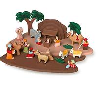 small foot 1839 nativity set handcarved from wood, with all figures from bible h