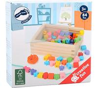 small foot company- Juego de Hilos Enhebración Creativa,práctica Caja de Madera para facilitar el Transporte, con Cintas de Colores Juguetes, Multicolor (small foot by Legler 11060), multicolor