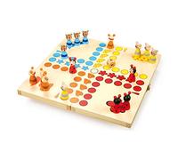 Small Foot Ludo Tiere aus Holz, Gesellschaftsspiel für Groß und Klein, mit Tierc