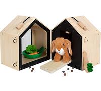 Small Foot Corral para Conejo con rampa de Madera, Muchos Accesorios, Juego de rol para niños Desde los 3 años, 12399 Toys, Multicolor, ca. 28 x 24 x 24 cm