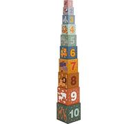 Small Foot Cubos de apilar Safari, Juego de clasificación y apilar para Aprender a Contar, a Partir de 1 año,11957