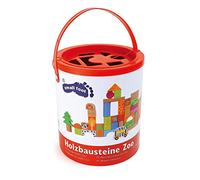 Small Foot Cubos de construcción Zoo de Madera FSC® 100% certificada. Set de 50 Piezas de Cubos Coloridos Impresos, 12 Meses.