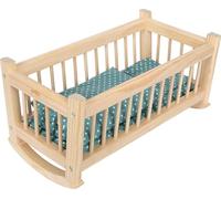 Small Foot Design - Cuna para muñecas 12821, madera natural, edredón extragrande, a partir de 3 años