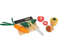 Small Foot Set Corte de Verduras en Madera Fresh, Acc. Cocina Tienda Infantil, Juego de rol a Partir de 3 años, 12329 Juguete, Multicolor