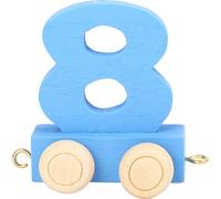 Small Foot Design 10570 - Número de Trenes (8"), Fabricado en Madera de Color con Cuatro Ruedas pequeñas, así como Posibilidades de conexión con Otros Trenes de números