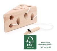 Small Foot enhebrar Queso y ratón de Madera FSC 100% certificada, Juego de motri