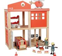 Small Foot Estación de Bombero con Accesorios, Madera con Gran Detalle, luz, Sonido, a Partir de 3 años, 12703