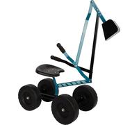 Small Foot Excavadora con Ruedas Azul, Arena, rotación de 360°, Asiento de plástico, 50 kg de Cap, de 3 años, 12798