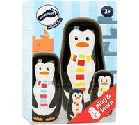 Small Foot Figuras de pingüino de Madera para niños a Partir de 3 años 10619 Matryoshka Hechas de Madera en Cuatro tamaños y Colores Diferentes, enseñan la coordinación Ojo-Mano y Son adecuadas como