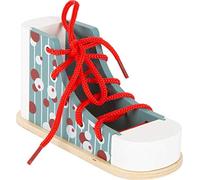 Small Foot Foot-11887 Zapato, Madera, Practica enhebrar y Atar los Cordones de F