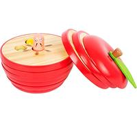 Small Foot Foot-11915 Logi-colócalo Manzana, orugas Coloridas, Juego para Insertar para niños a Partir de 3 años Leaf Toys, Multicolor, Small (11915)