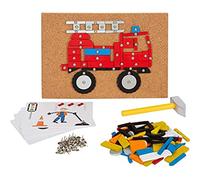 Small Foot Juego, vehículos de Madera, con Tablero de Corcho y Martillo para niños a Partir de 3 años, 12360 Juguete, Multicolor, Small