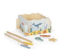 small foot Juego de Pesca, Madera, con 2 cañas de Pescar magnéticas, motricidad para niños Mayores de 2 años, 12627, Color Colorido