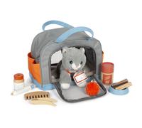 Small Foot Katze mit Tasche und Pflege-Set, 15-teiliges Hausti (Importación USA)