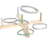 small foot Lanzamiento de Anillas Garden Buddies Madera, moti. Animales, 5 Palos, Anillas a Partir de 3 años, 12647