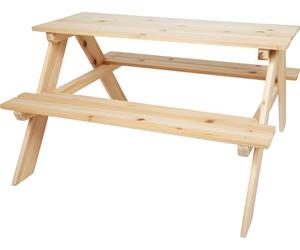 Small Foot Mesa de Picnic Infantil, Madera Maciza, 2 Bancos Mesa in-Outdoor, Partir de 2 años, 12830