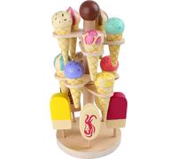 Heladero móvil de madera con pie pequeño, accesorios para tiendas de abarrotes y cocinas infantiles, a partir de 3 años, 1248