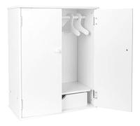 small foot Mueble para muñecas de madera en blanco, con accesorios como perchero y colgador, complemento para accesorios para muñecas, 11213, 40 x 20 x 53 cm