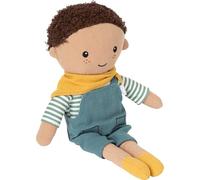 Small Foot Muñeco de Tela Leo, Peluche de 39 cm con Peto, diseñado con cariño, para bebés y niños pequeños, 12780