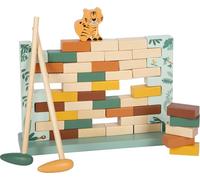 Small Foot Muro tambaleante Safari de Madera FSC® 100%, Juego con Dos martillos, a Partir de 4 años, 12741