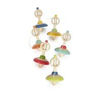 small foot Madera con Cuerda, 12 peonzas de Colores, Regalo Ideal, para niños a Partir de 3 años, 12605, Multicolor