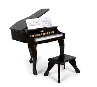 small foot Cola Infantil, Piano electrónico de Madera con Taburete, niños a Partir de 3 años, 12622, Color Black