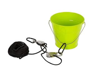 Small Foot Polea con balde de metal, accesorios para casas en el árbol o torre de juegos, juguetes de jardín para niños a partir de 3 años, herramientas de juego 11905, multicolor