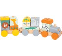 Small Foot Design Tren de madera Safari – Juego de encajar y apilar, colores pastel, desde 3 años