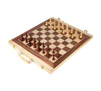 Small Foot Schach Backgammon Koffer aus Holz, Konzentrationsspiele für Groß und Klein, AB 6 Jahren, 2853, Color marrón, Crema, Negro, Talla única