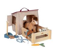 Small Foot Set Caballo con establo y Acc. en Bolsa, Equipo para Montar y cuidar, a Partir de 2 años, 12731