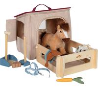 Small Foot Set Caballo con establo y Acc. en Bolsa, Equipo para Montar y cuidar, a Partir de 2 años, 12731
