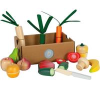 small foot Set de Cortar Frutas y Verduras Fresh, Comida de Madera para Jugar, Acc. de Cocina, a Partir de 2 años, 12563, Multicolor