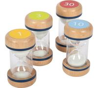 Small Foot Set de Relojes de Arena XL Educate de Madera de Haya, Juguete de Apre