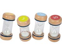 Small Foot Set de Relojes de Arena XL Educate de Madera de Haya, Juguete de Aprendizaje a Partir de los 3 años, 12386
